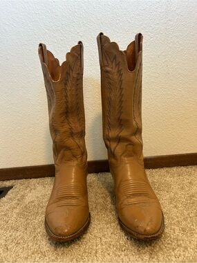 J Chisholm Leather Antique Western Cowboy Boots